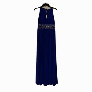 Royal blue sleeveless long dress